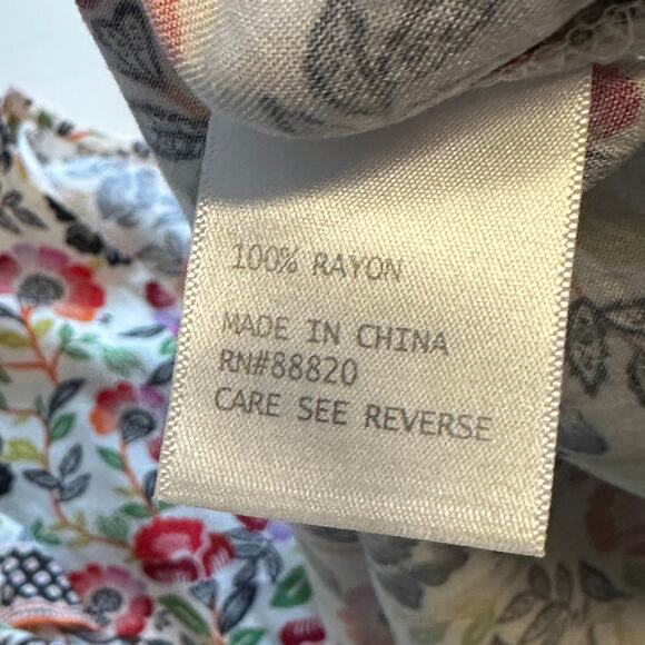 Cynthia Rowley Woman Floral Top Womens Size 2X Tiered-Sleeves Multicolor Flowy - Picture 6 of 9